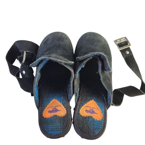 Rocket Dogs Suede Studded Heeled Clogs/Mules with Strap Size 8.5 - Picture 6 of 11